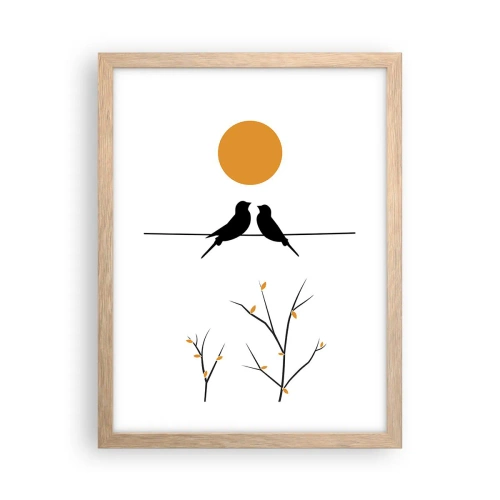 Póster en marco roble claro - Noche de ruiseñores - 30x40 cm