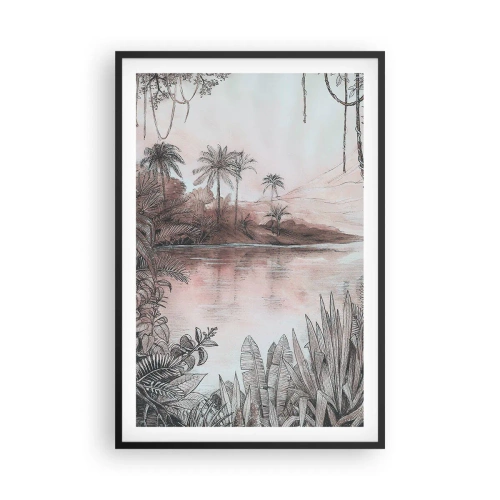 Póster en marco negro - Diario de un explorador del siglo XIX - 61x91 cm