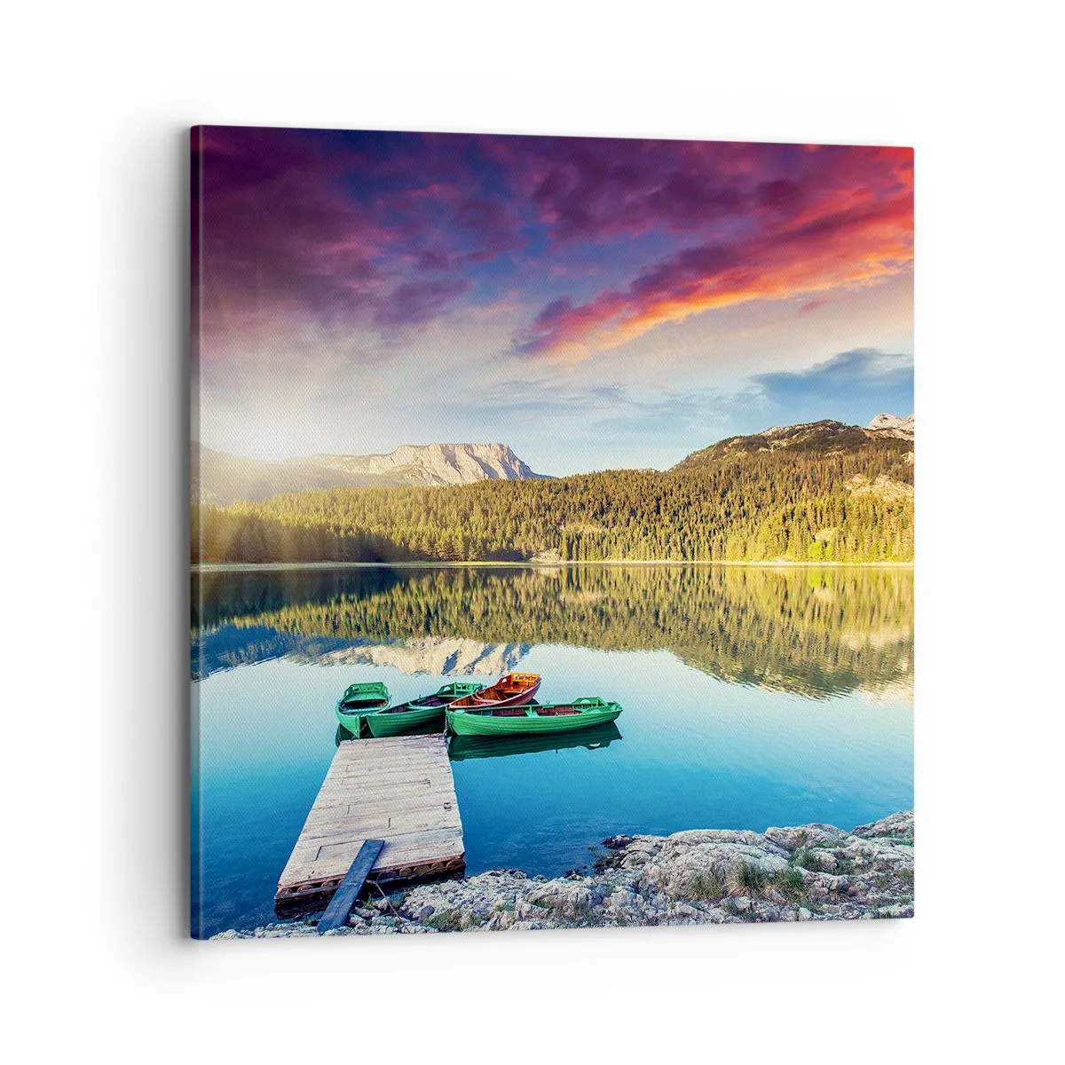 Cuadro sobre lienzo - Impresión de Imagen - Sobre el agua tan suave como un espejo - 70x70 cm