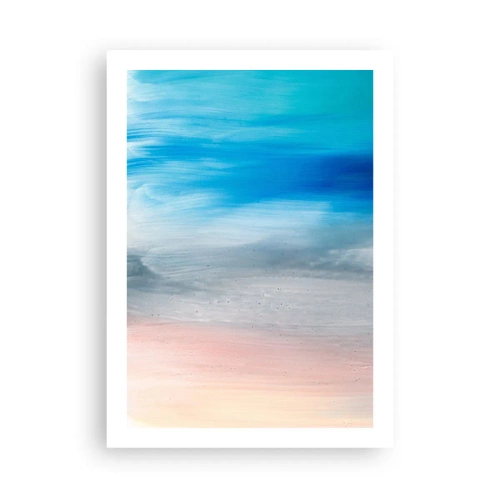 Póster - Una composición abstracta en tonos azules, grises y beige. - 50x70cm - Elementos: aire - Decoración de pared moderna para salón y dormitorio ARTTOR