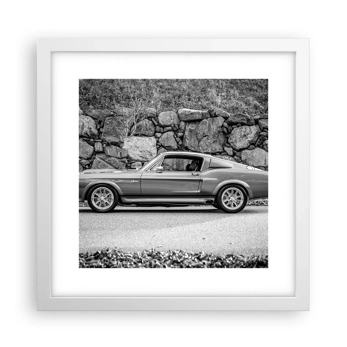 Póster en marco blanco - Una leyenda de los años 60 - 30x30 cm