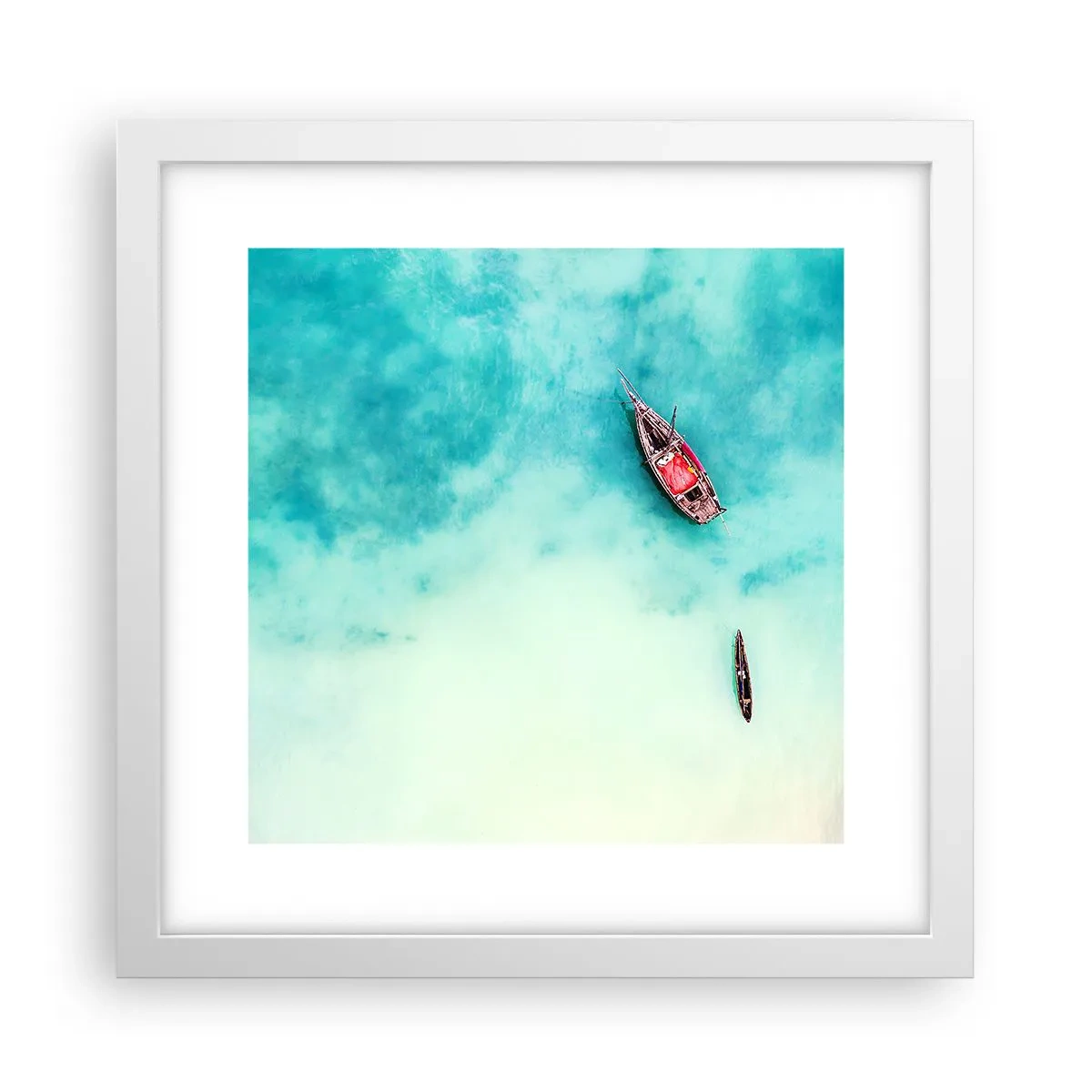 Póster en marco blanco - Porque en las playas de Zanzíbar, cuando las aguas se desbordan... - 30x30 cm