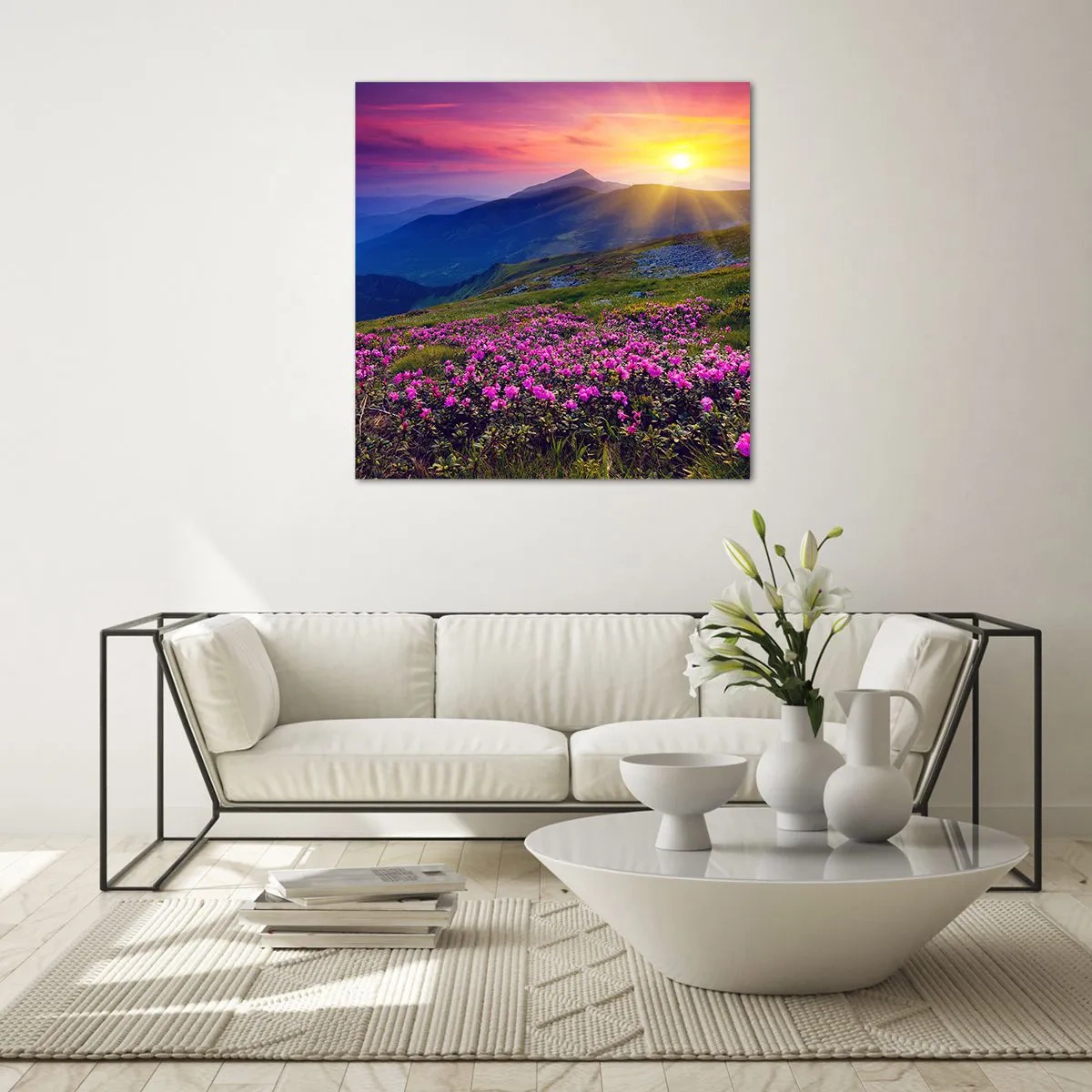 Cuadro sobre vidrio - Impresiones sobre Vidrio - ... Y el aroma a hierbas está por todas partes - 50x50 cm