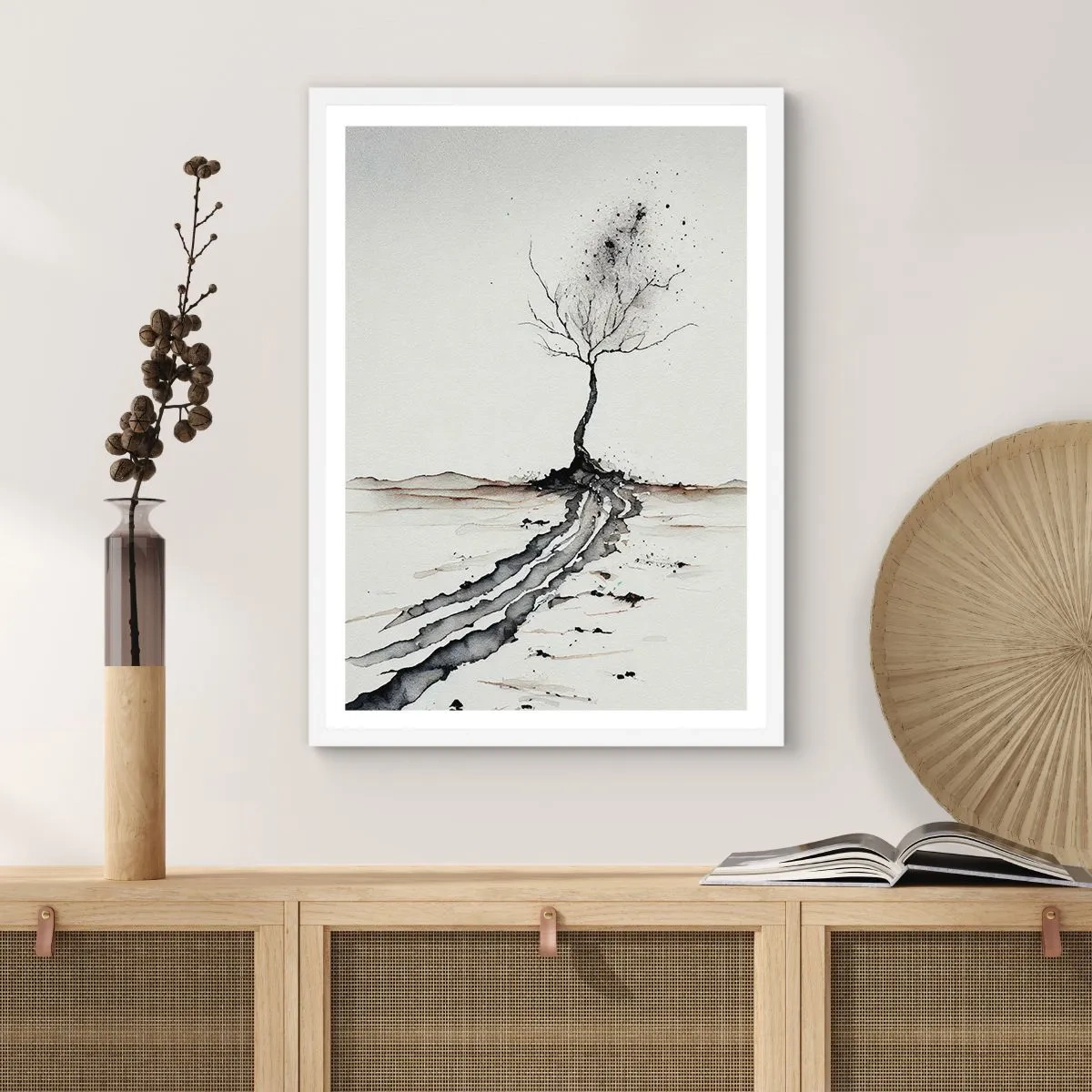 Póster en marco blanco - Melancolía invernal - 61x91 cm