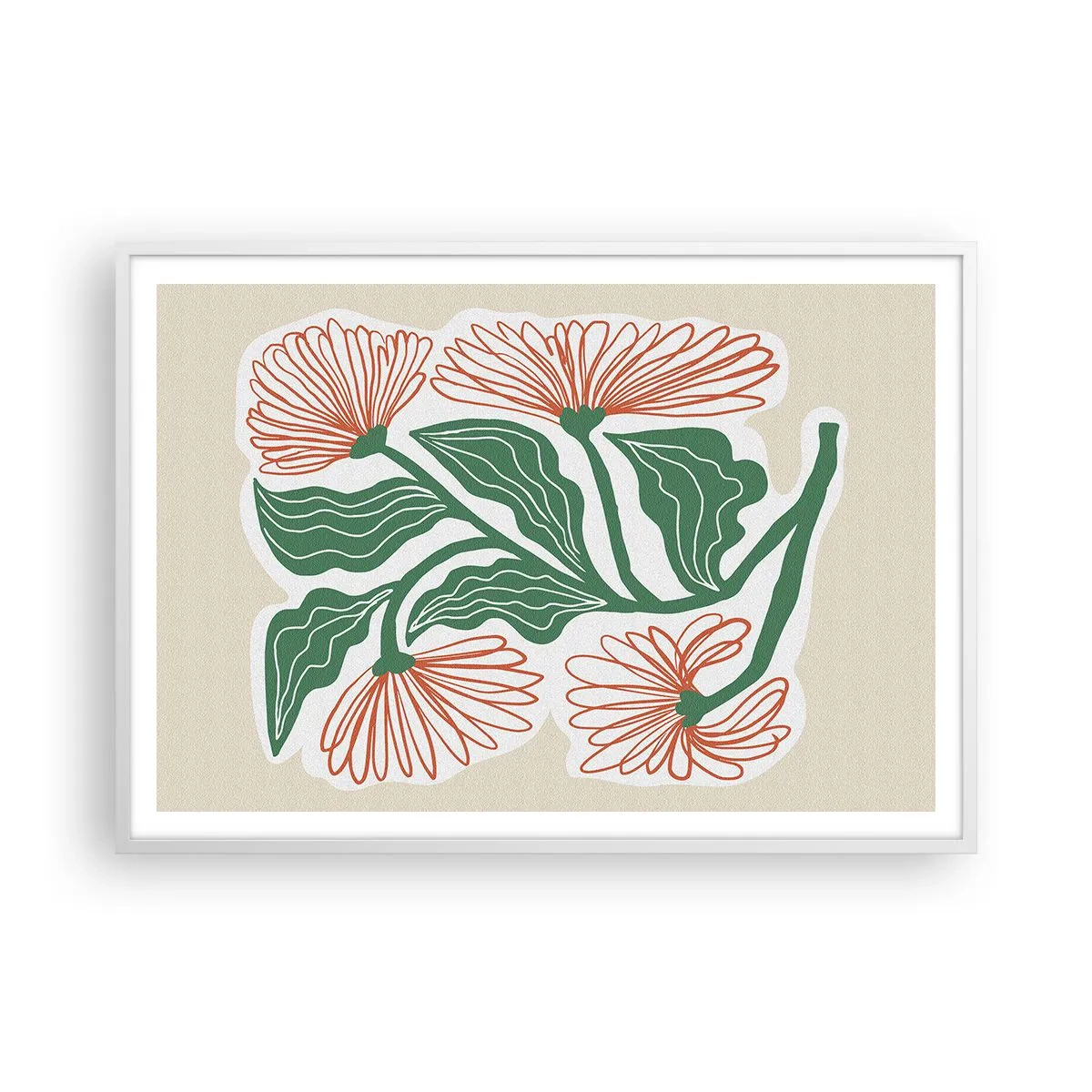 Póster en marco blanco - Folclórico y moderno - 100x70 cm