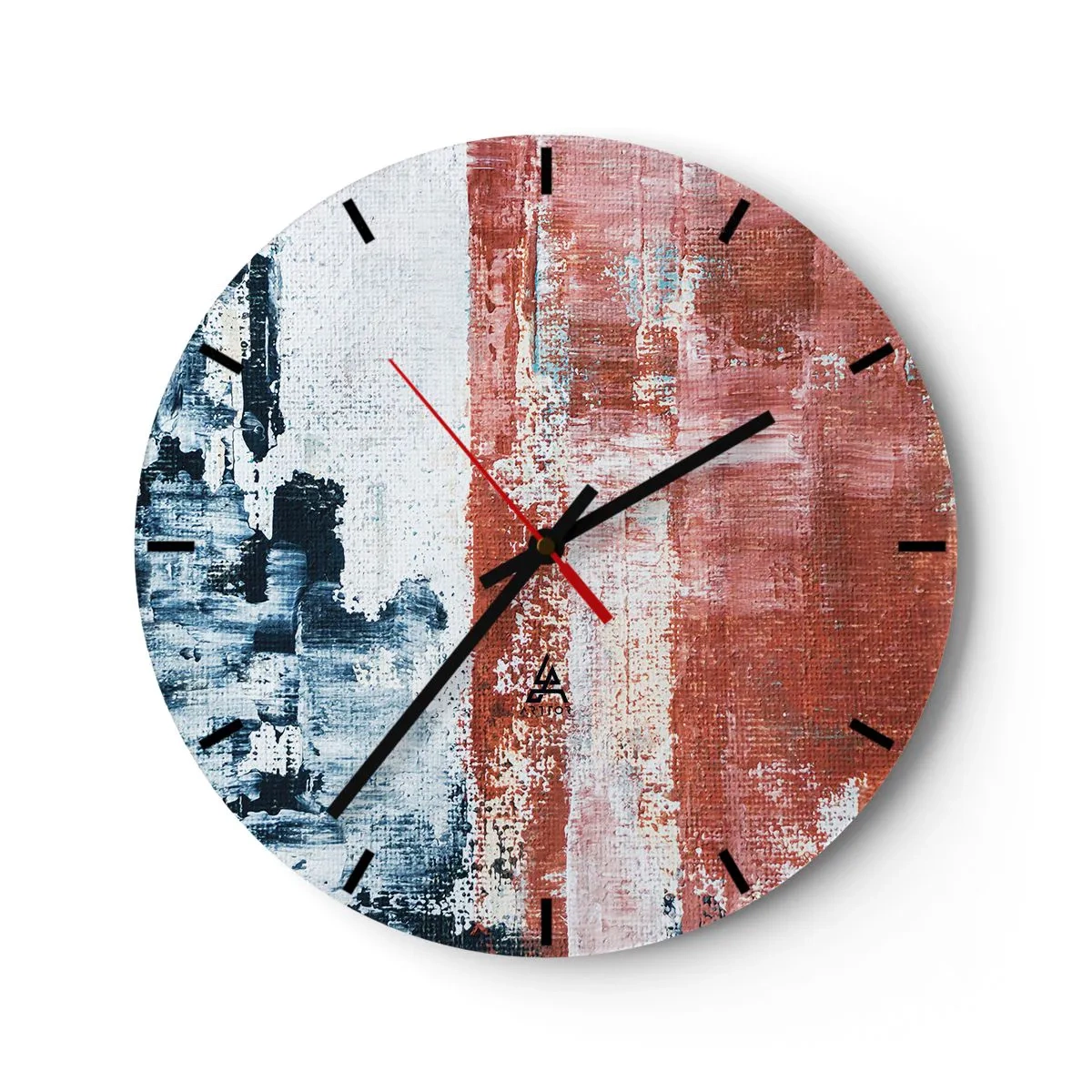 Reloj de pared - Reloj de vidrio - Mitad abstracción, mitad abstracción - 30x30 cm