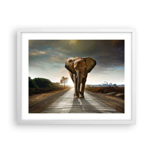 Póster en marco blanco - Y para nada en un almacén de porcelana - 50x40 cm