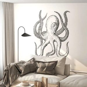 Fotomural Autadhesivo Deluxe Sticker - Bailando con olas - Pulpo, Dibujo, Playa - 300x210 cm