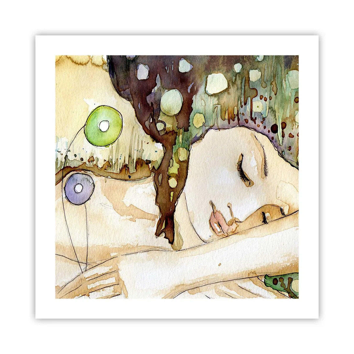 Póster - Sueño esmeralda y violeta - 50x50 cm