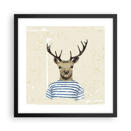 Póster en marco negro - Porque me gustan las camisas de rayas - 40x40 cm