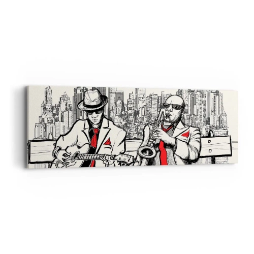 Cuadro sobre lienzo - Impresión de Imagen - Improvisación en Nueva York - 90x30 cm