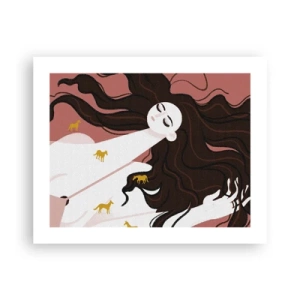 Póster - Sueño de caballos dorados - 50x40 cm