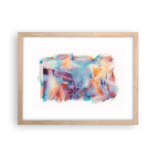 Póster en marco roble claro - Colorido desorden - 40x30 cm
