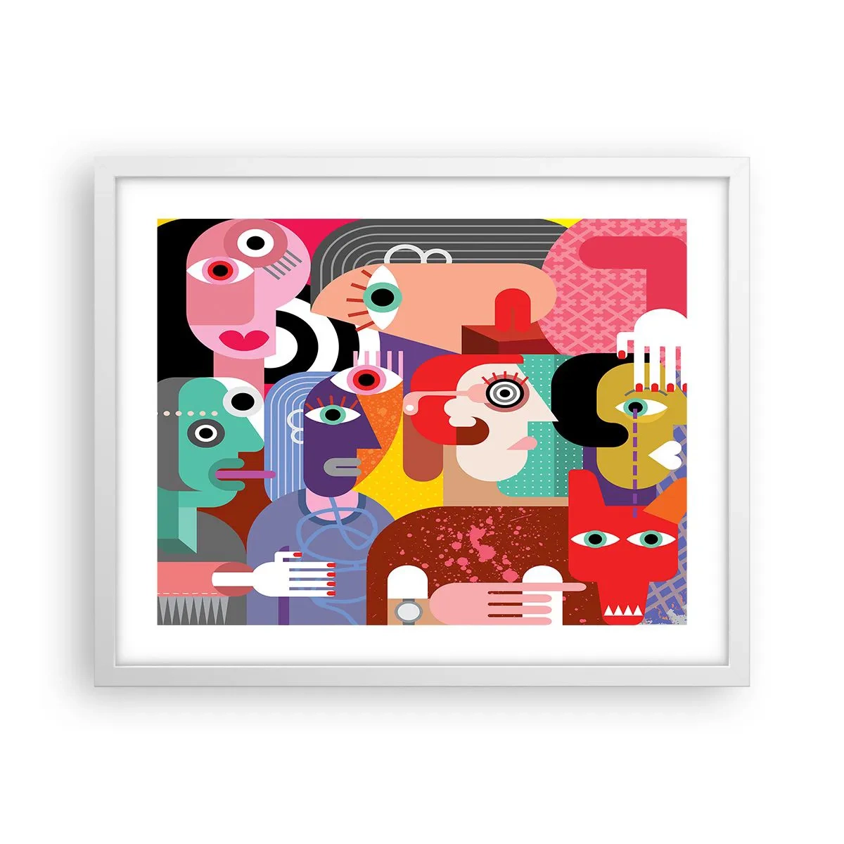 Póster en marco blanco - Estilo Picasso - 50x40 cm