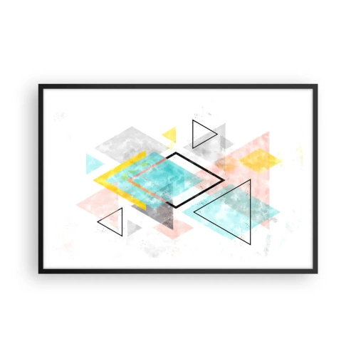 Póster en marco negro - Un juego geométrico - 91x61 cm