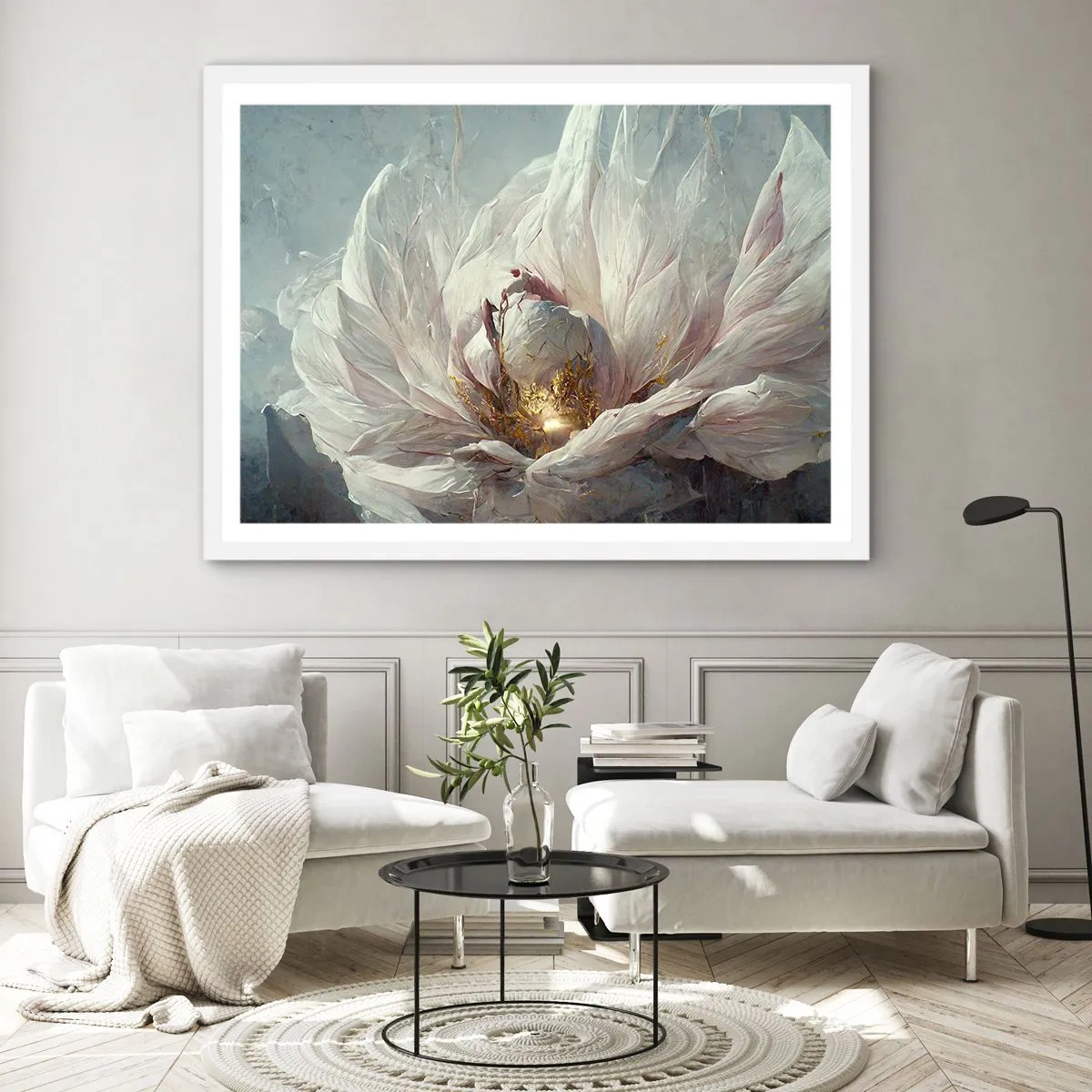 Póster en marco blanco - Florece una vez cada cien años - 50x40 cm