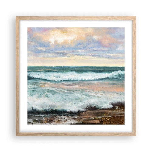 Póster en marco roble claro - Aquí suavizarás tu alma - 50x50 cm