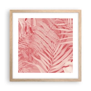 Póster en marco roble claro - Concepto rosa - 40x40 cm