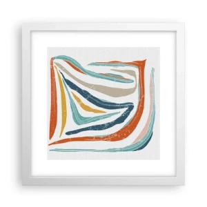 Póster en marco blanco - Abstracción sonriente y amistosa - 30x30 cm