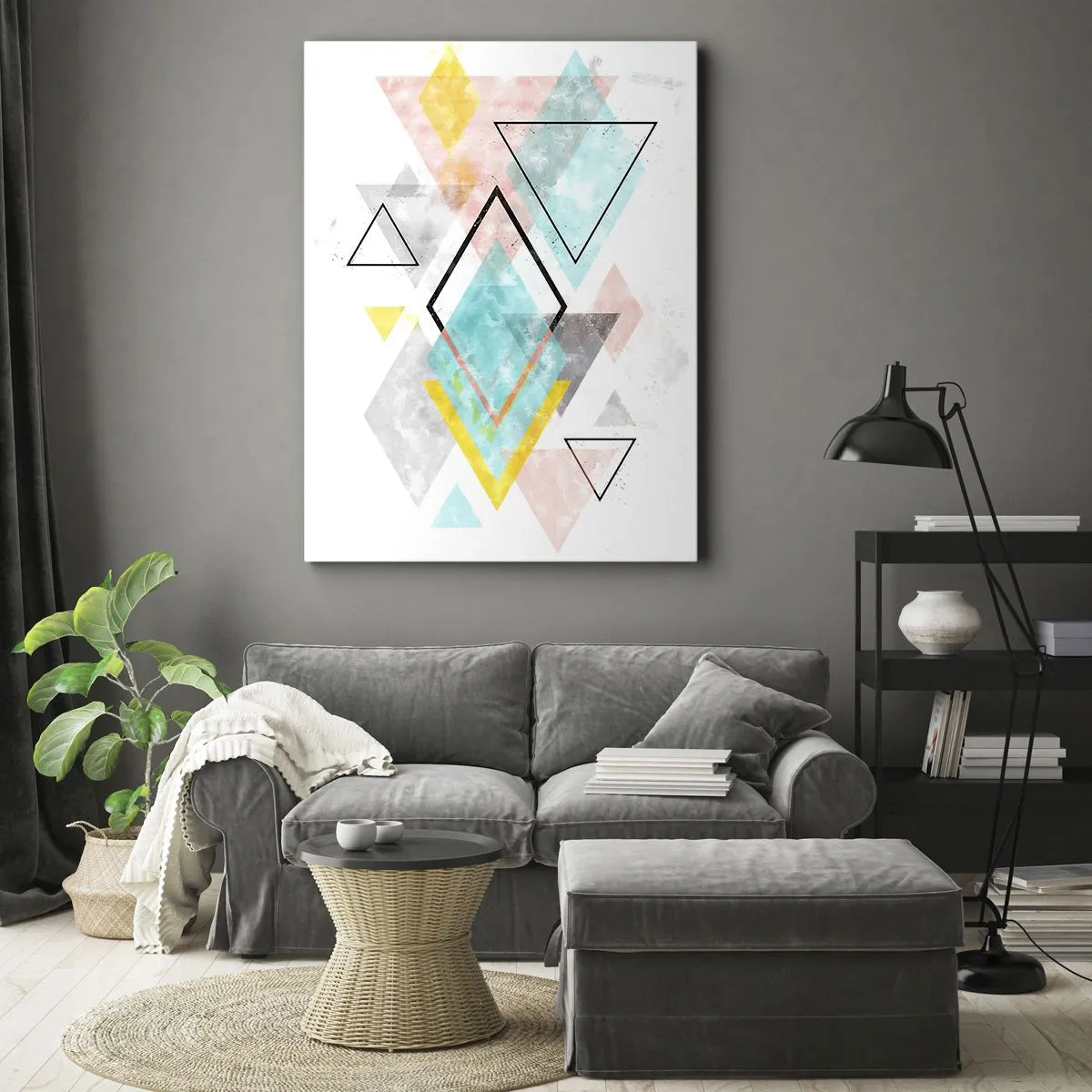 Cuadro sobre lienzo - Impresión de Imagen - Un juego geométrico - 45x80 cm
