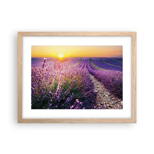 Póster en marco roble claro - Pradera fragante - 40x30 cm