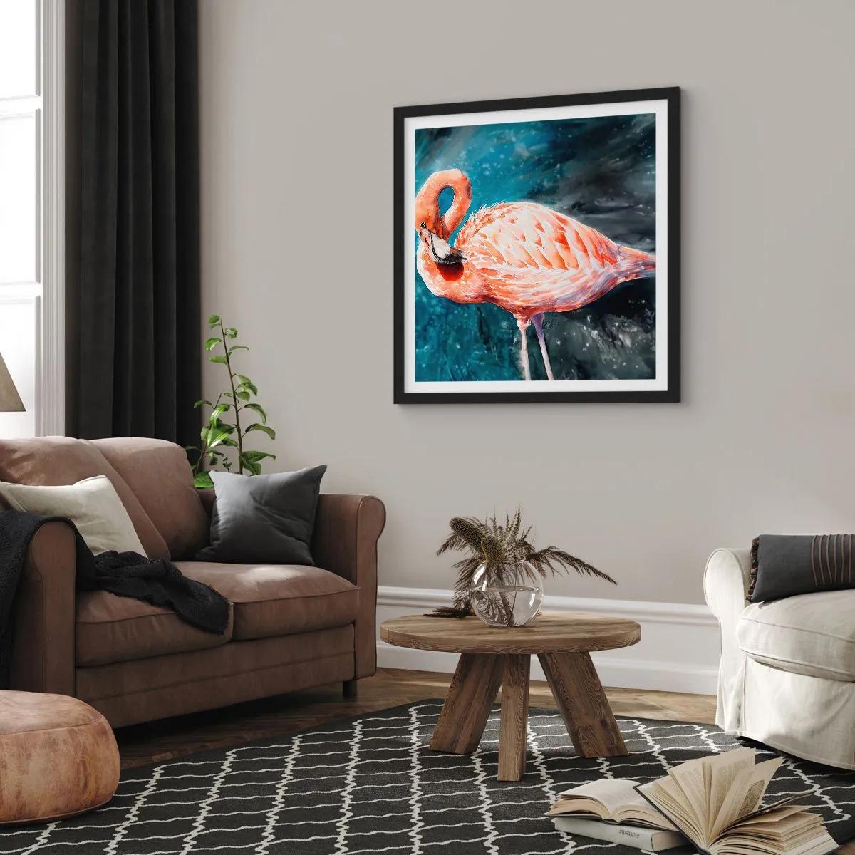 Póster en marco negro - Decorativo por naturaleza - 40x40 cm
