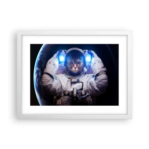 Póster en marco blanco - Houston, tienes un problema. - 40x30 cm