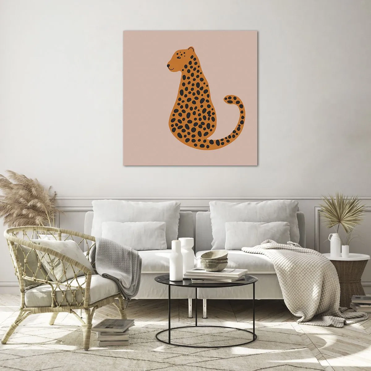 Cuadro sobre vidrio - Impresiones sobre Vidrio - El estampado de leopardo está de moda - 30x30 cm
