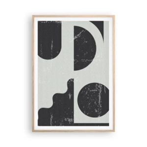 Póster en marco roble claro - Composición arriba y abajo - 70x100 cm