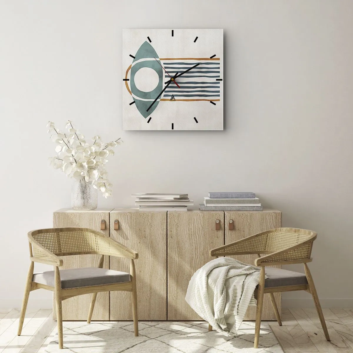 Reloj de pared - Reloj de vidrio - Signos y rituales - 30x30 cm