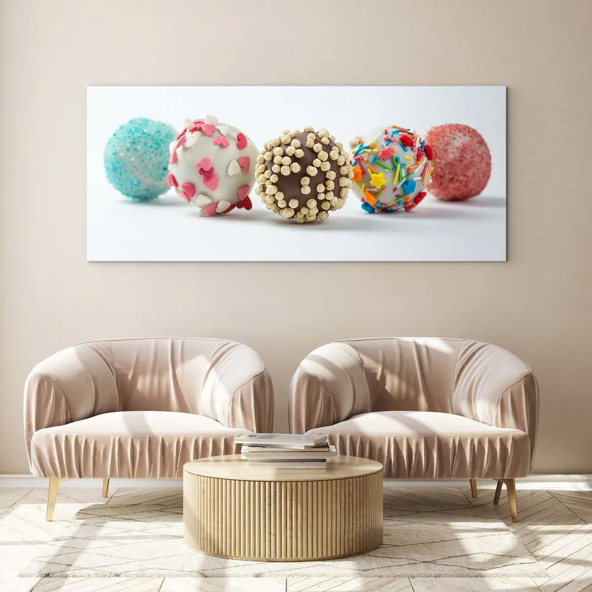 Cuadro sobre vidrio - Impresiones sobre Vidrio - La vida puede ser dulce - 100x40 cm