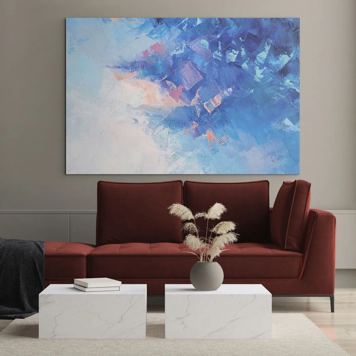 Cuadro sobre vidrio - Impresiones sobre Vidrio - Abstracción invernal - 70x50 cm