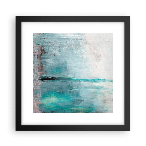 Póster en marco negro - Horizontalmente sobre el azul - 30x30 cm