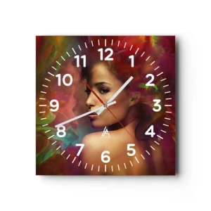 Reloj de pared - Reloj de vidrio - Más hermosa que un arco iris, tan delicada como la niebla - 40x40 cm