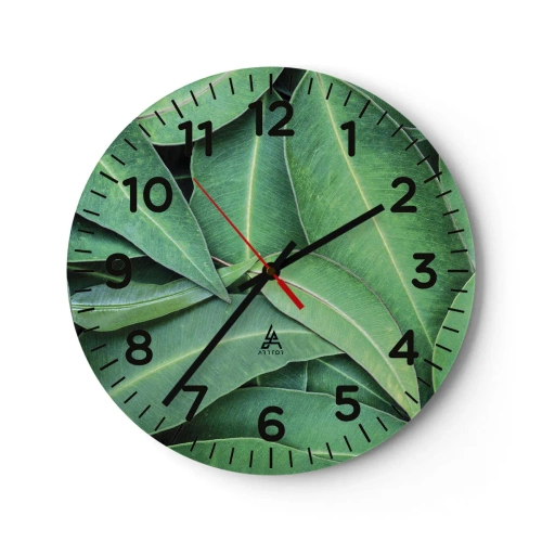 Reloj de pared - Reloj de vidrio - Jugosidad y frescura - 30x30 cm