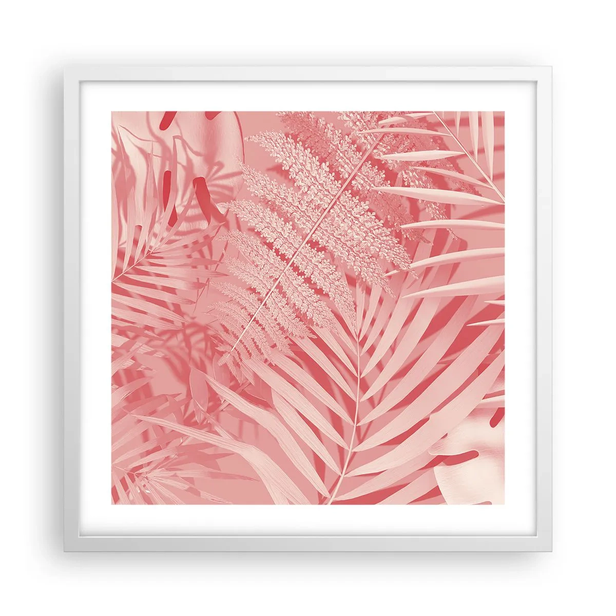 Póster en marco blanco - Concepto rosa - 50x50 cm