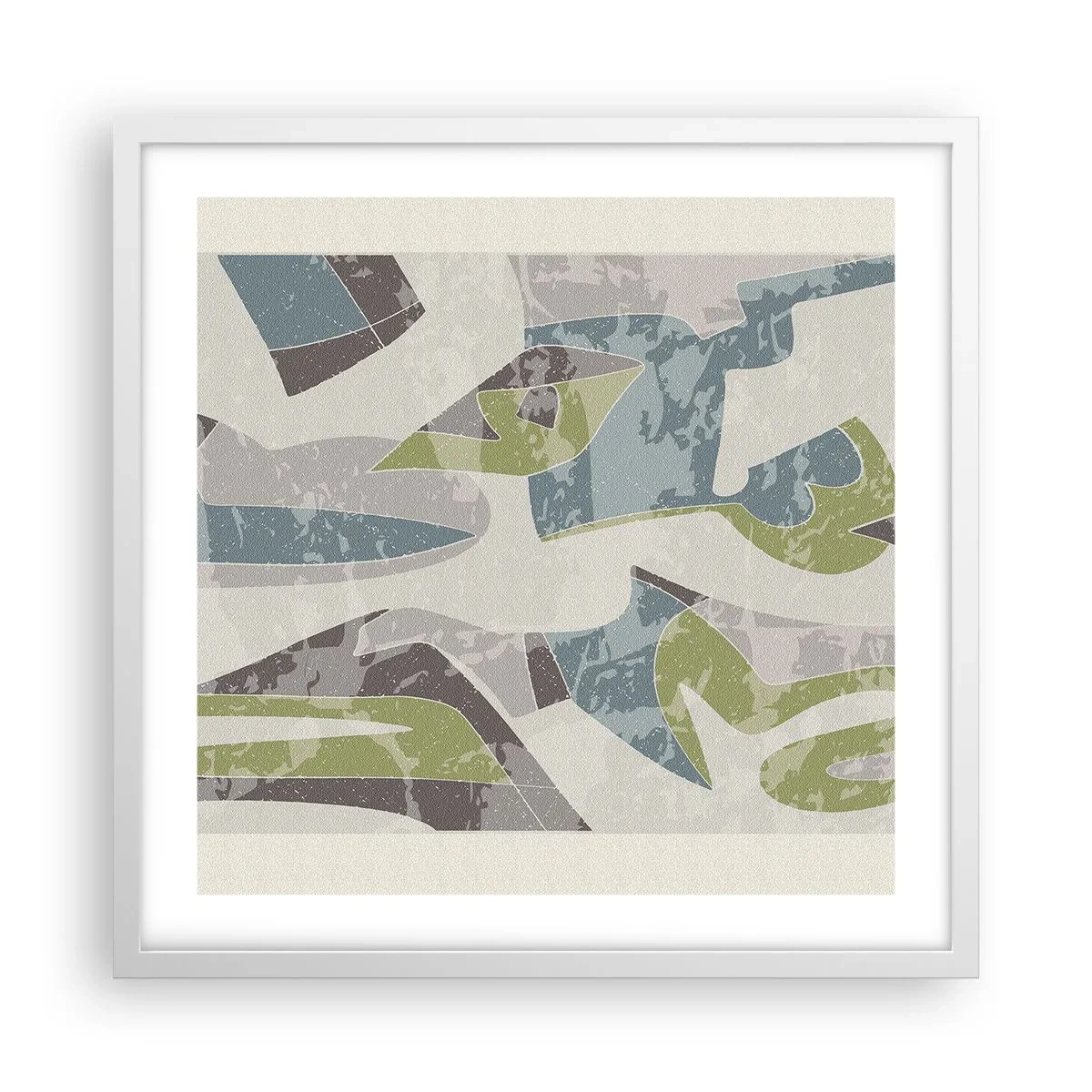 Póster en marco blanco - Composición tras vidriera - 50x50 cm