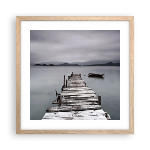 Póster en marco roble claro - Mañana partimos - 40x40 cm