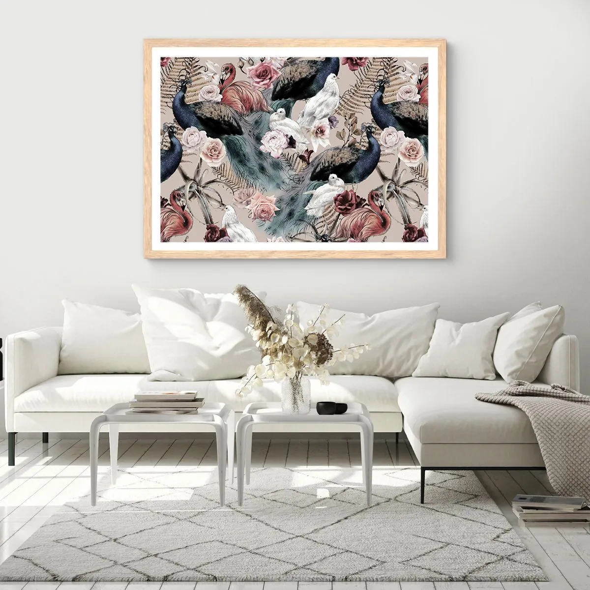 Póster en marco roble claro - En un jardín de palacio - 40x30 cm