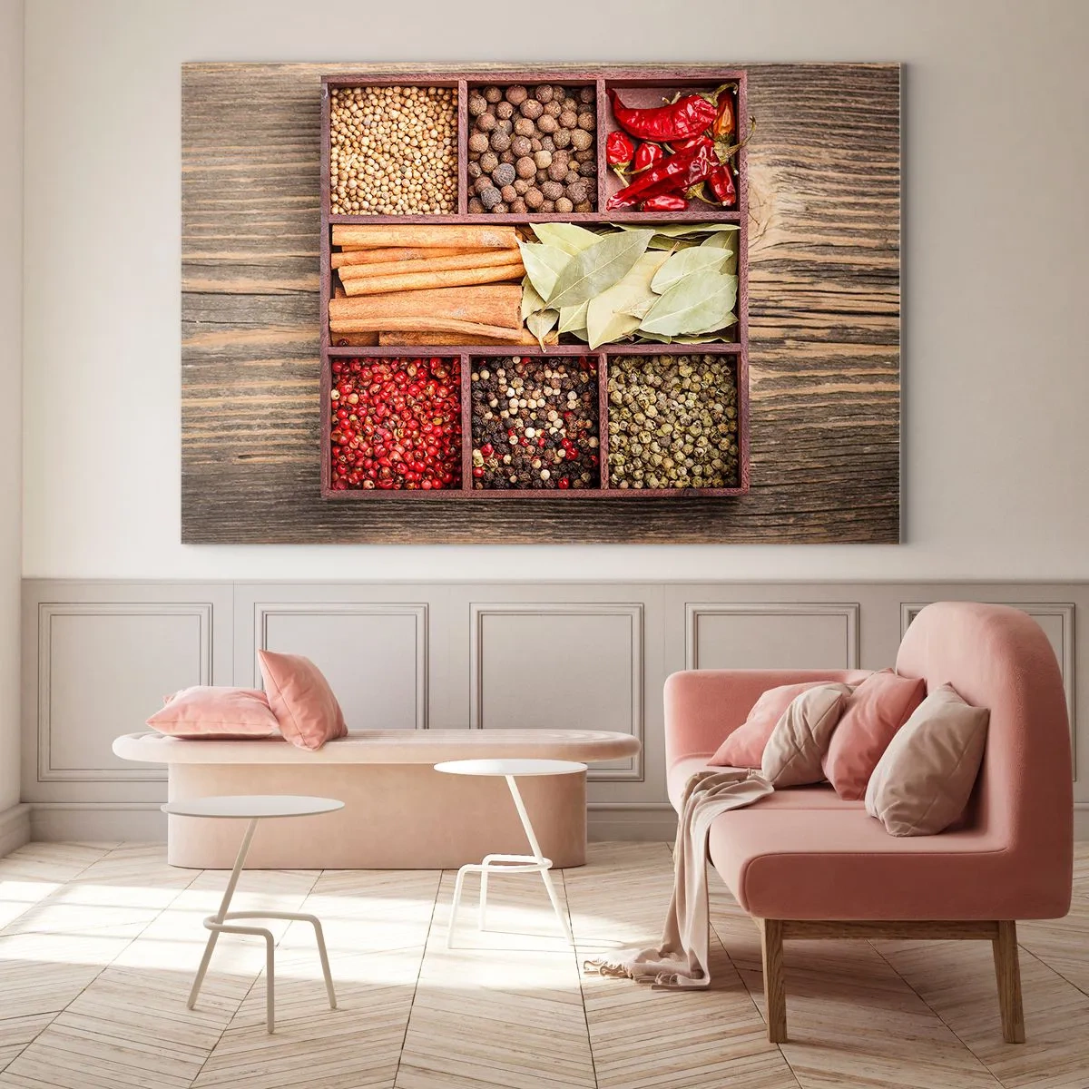 Cuadro sobre vidrio - Impresiones sobre Vidrio - Orden de formas, composición de aromas - 70x50 cm