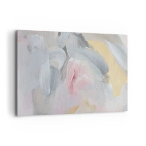 Cuadro sobre lienzo - Impresión de Imagen - Trazos pastel abstractos en tonos rosa y gris. - 120x80cm - En un mundo de colores pastel - Decoración de pared moderna para salón y dormitorio ARTTOR