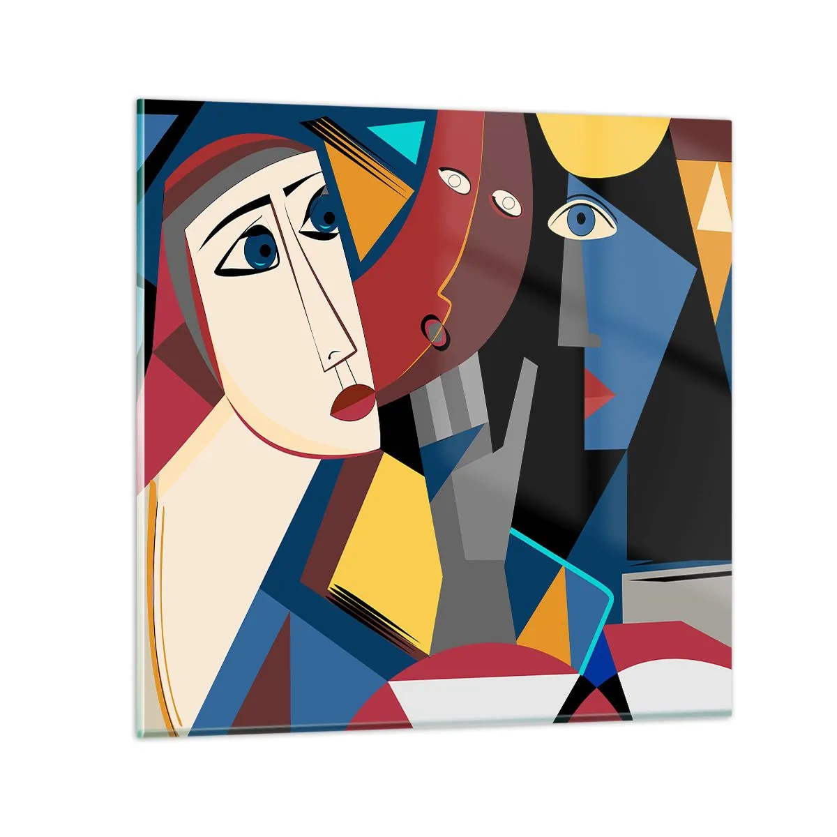 Cuadro sobre vidrio - Impresiones sobre Vidrio - Conversación cubista - 30x30 cm
