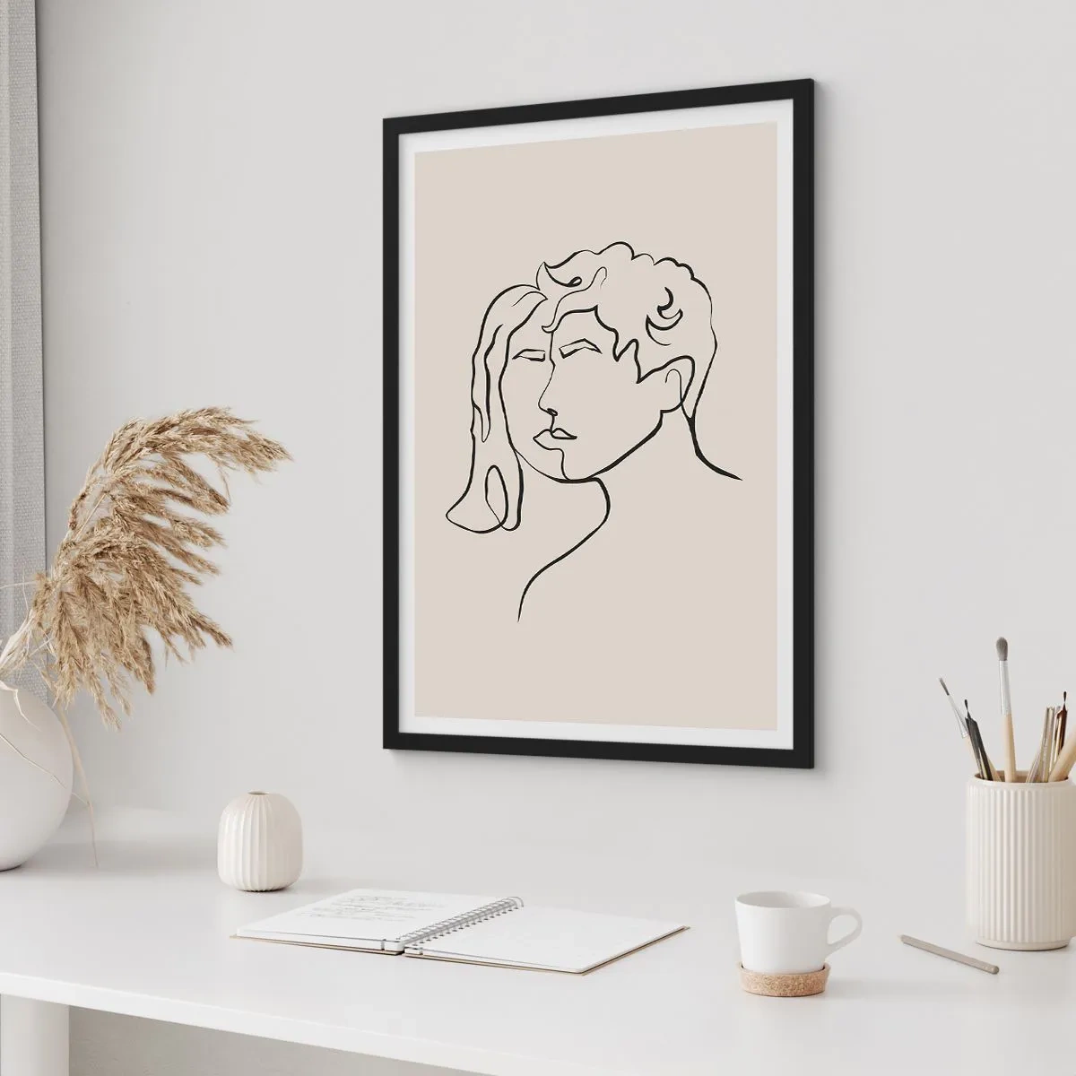 Póster en marco negro - Y se convirtieron en uno - 50x70 cm