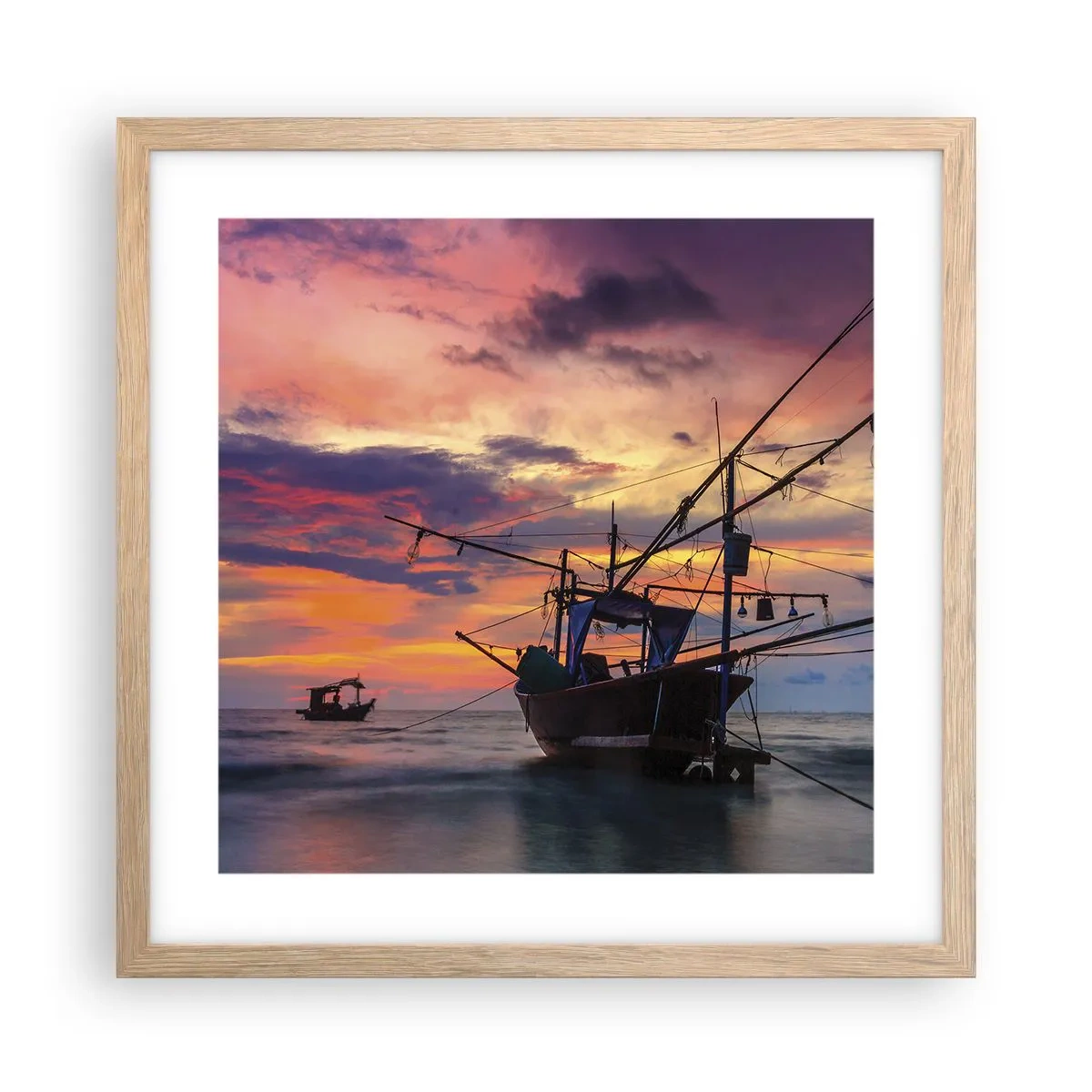 Póster en marco roble claro - Una noche exótica - 40x40 cm