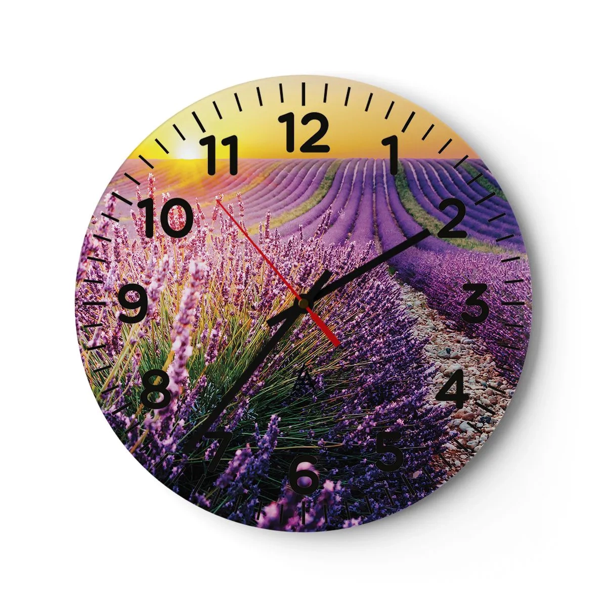 Reloj de pared - Reloj de vidrio - Pradera fragante - 30x30 cm