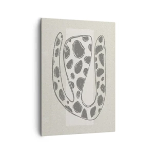 Cuadro sobre lienzo - Impresión de Imagen - Patrón orgánico abstracto en tonos de gris - 50x70cm - Una criatura extraña - Decoración de pared moderna para salón y dormitorio ARTTOR