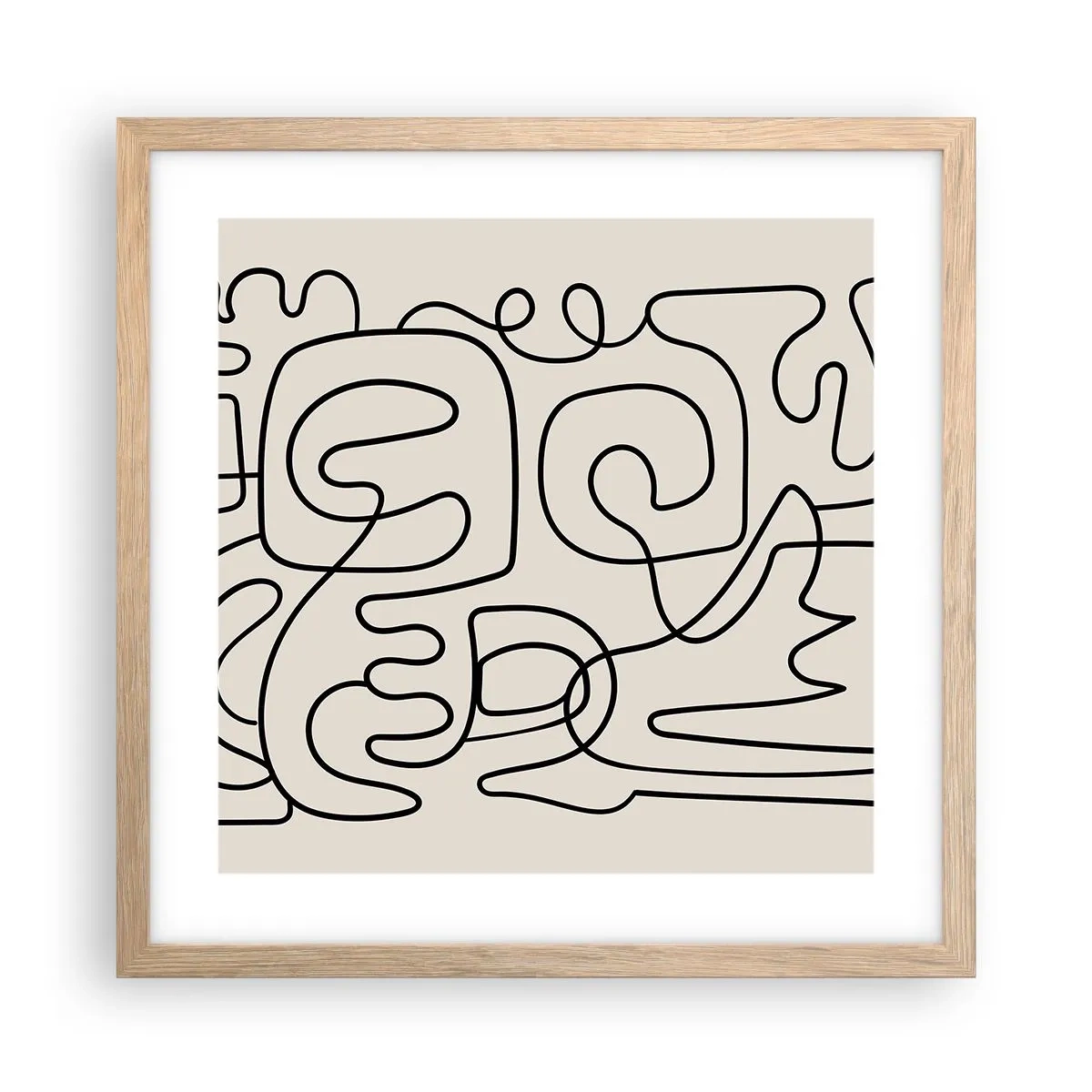 Póster en marco roble claro - El camino correcto - 40x40 cm