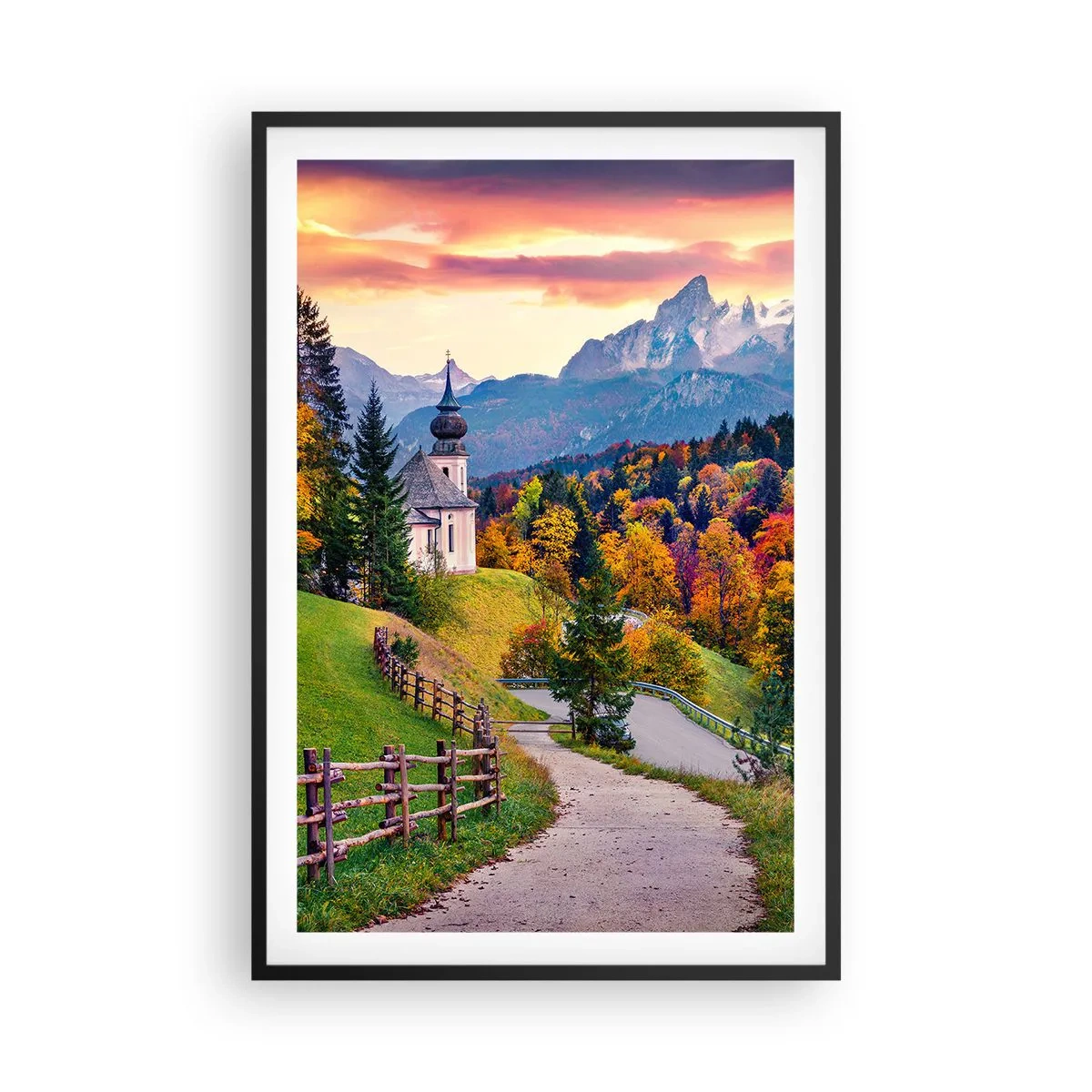 Póster en marco negro - Paisaje como una pintura - 61x91 cm