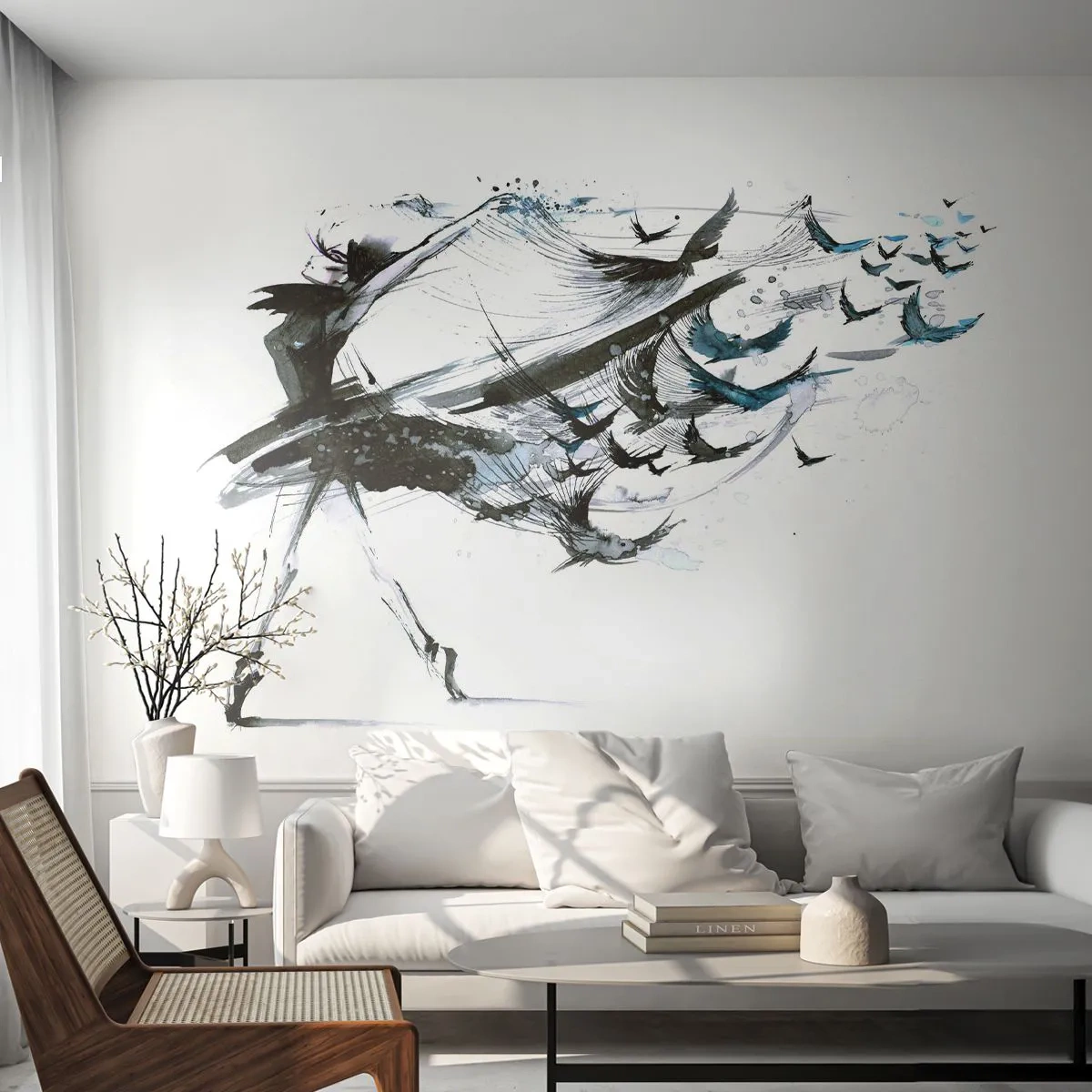 Fotomural Standard Eco - La magia de la música te hace libre - Abstracción, Mujer, Bailar - 300x210 cm