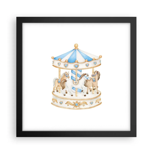 Póster en marco negro - Dulce infancia - 30x30 cm